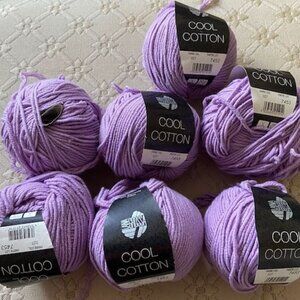 LANA GROSSA LOT OF 7 COOL COTTON YARN - PURPLE